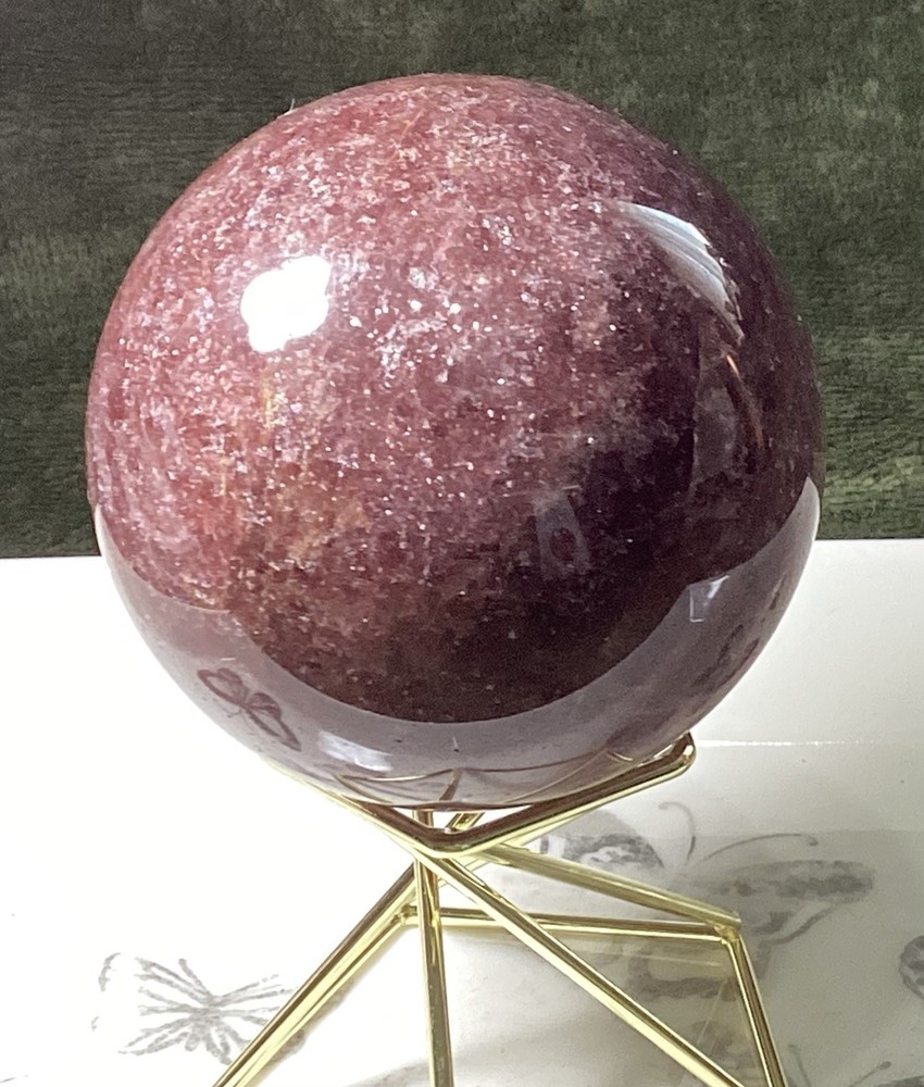 Crystal Strawberry Quartz Sphere
