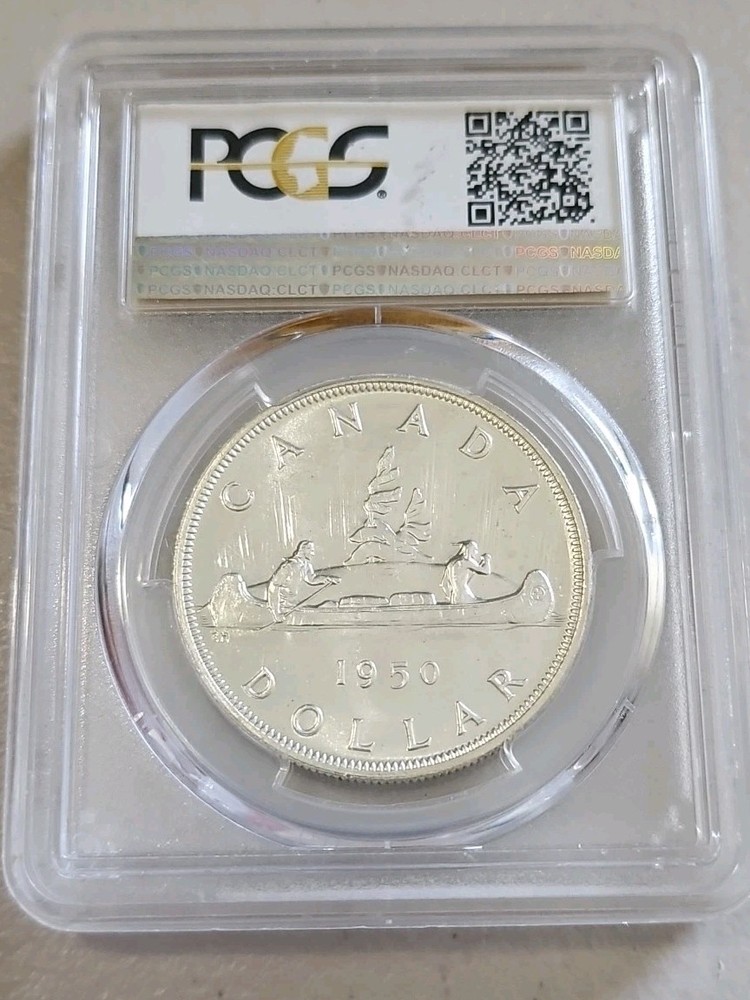 1950 S$1 SILVER DOLLAR GEORGE-VI CANADA PCGS MS65