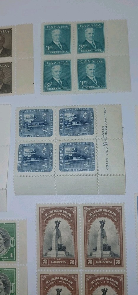 Canada Postage Stamps Plate Block Lot