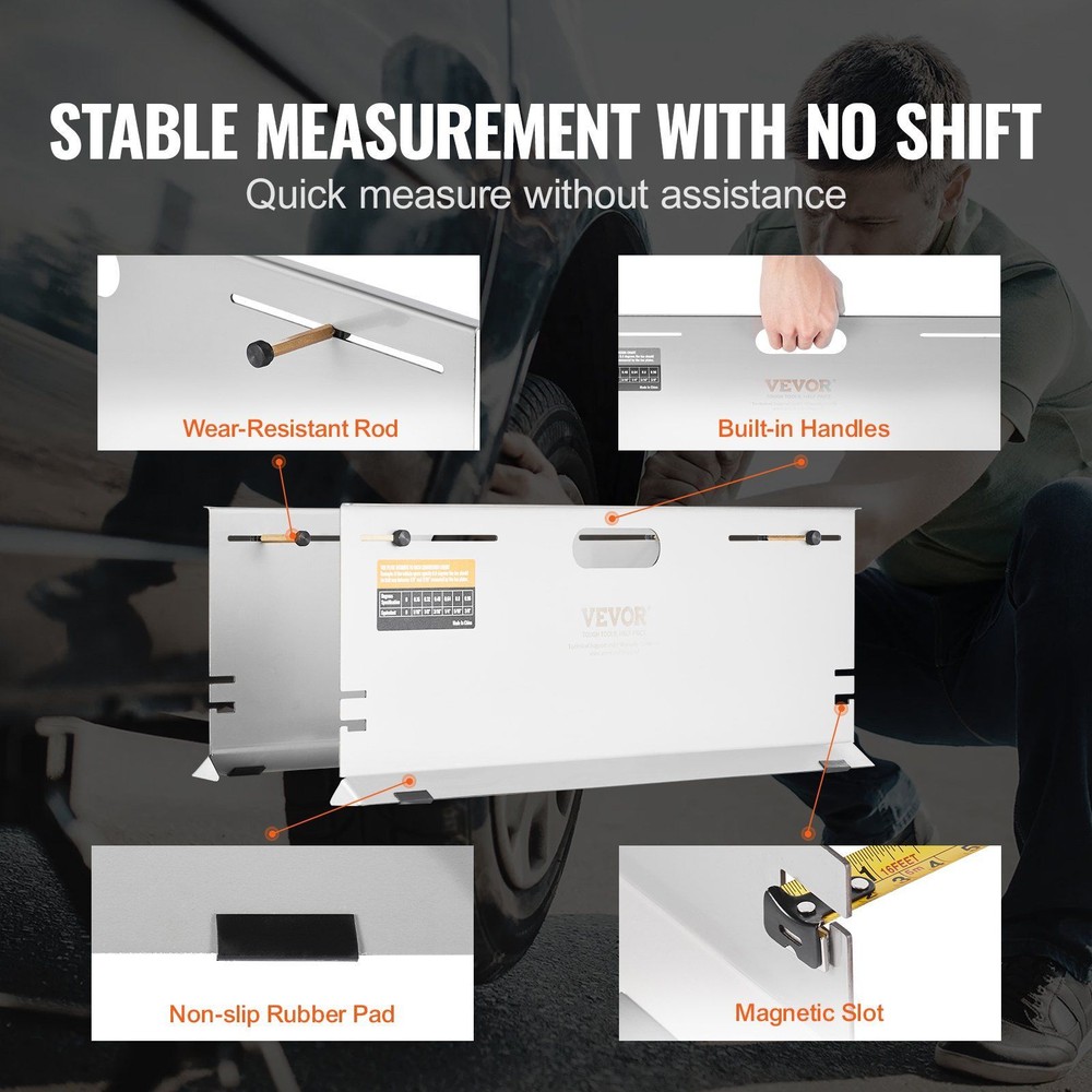 2-Pack Alignment Tool Toe Plates with Measuring Tapes and Conversion Chart