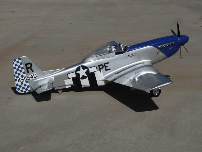 Scale P51 Mustang  50"  Scale RC Model Airplane Printed Plans
