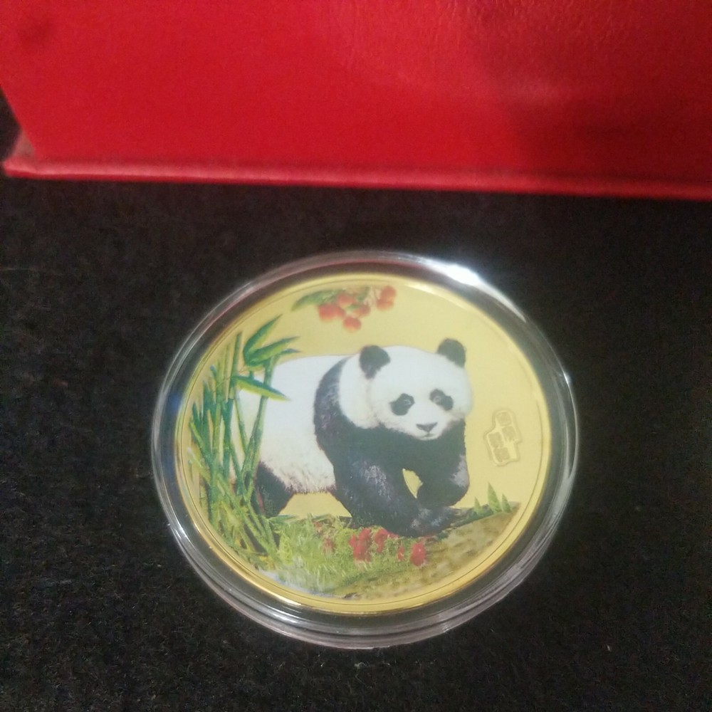 2pc Set: Chinese Panda Colorized Gold &Silver Plated 2 piece set in box.