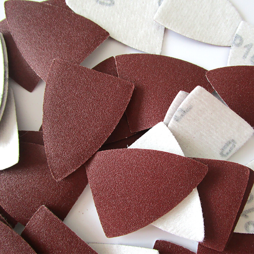 60-240Grit 38mmx52mm Mouse Sanding Sheets Triangular Sander Pads Red Dry Sand