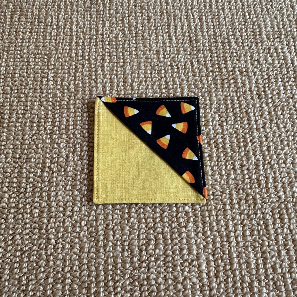 Candy Corn Themed Fabric Corner Bookmark
