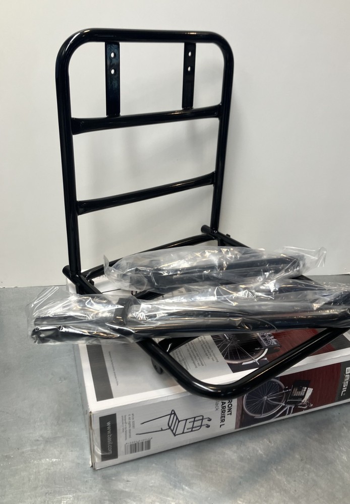 Basil Front Carrier Large Black Front Axle Mount w/Hardware 10kg Load Capacity