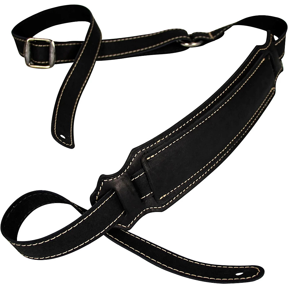 Franklin Strap Vintage 2.5" Leather Strap Black 2.5 in.