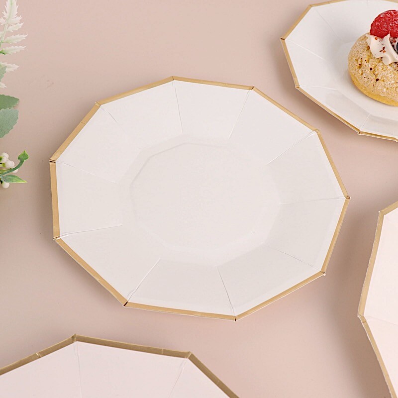 25 pcs 7" Salad Dinner Paper Plates Events Disposable Party Tableware