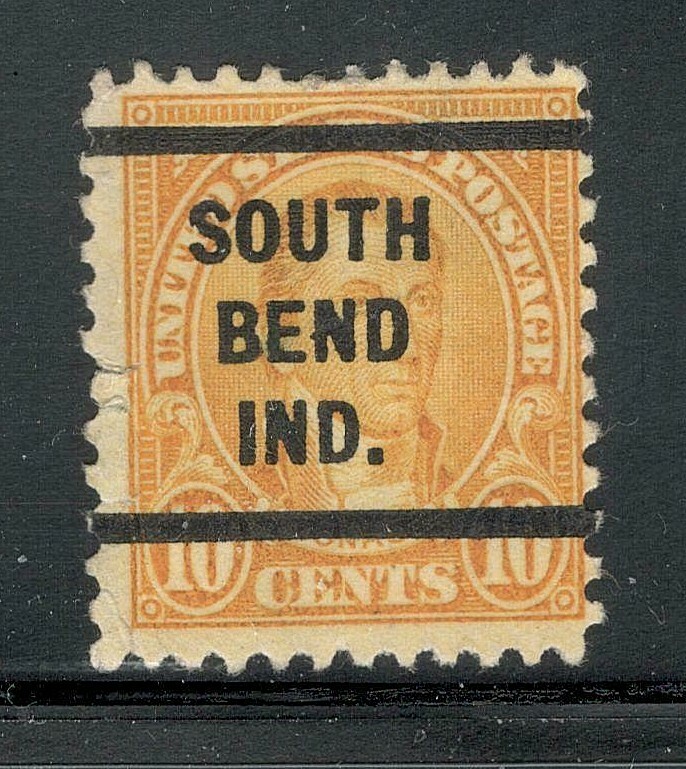 Sc # 642 ~ 10 cent James Monroe Issue, Precancel, SOUTH BEND IND.