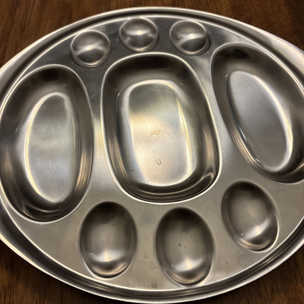 WMF Cromargan Stainless Egg Cold Cuts Serving Tray Vintage Germany Eier-Kabarett