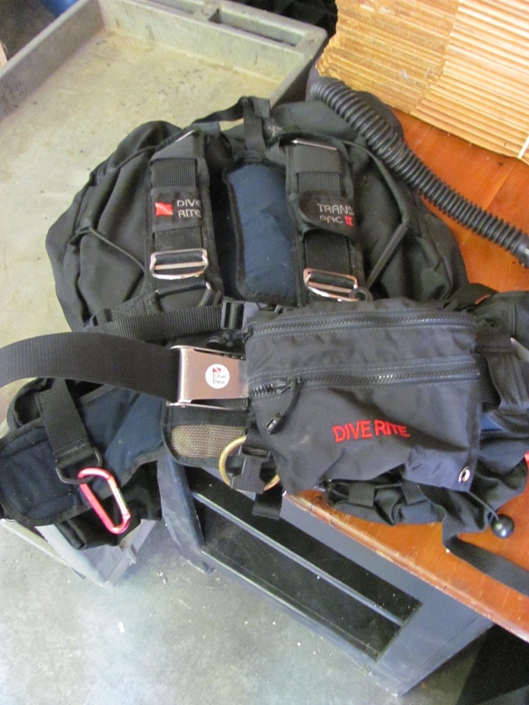 Dive Rite Trans Pac II Harness and Trek Wing ML w/ CARRYING PACK