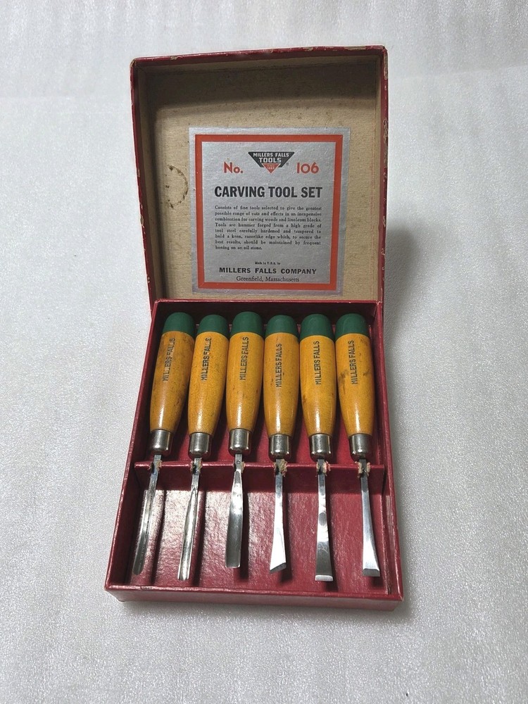 Millers Falls  No. 106 Carving Tools 6 Pc. Tool Set