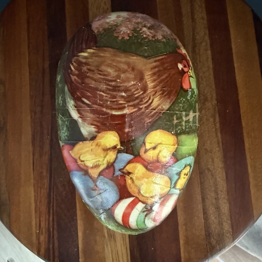 Paper Mache Eggs VINTAGE Western Germany Easter Egg Chicks Candy Container