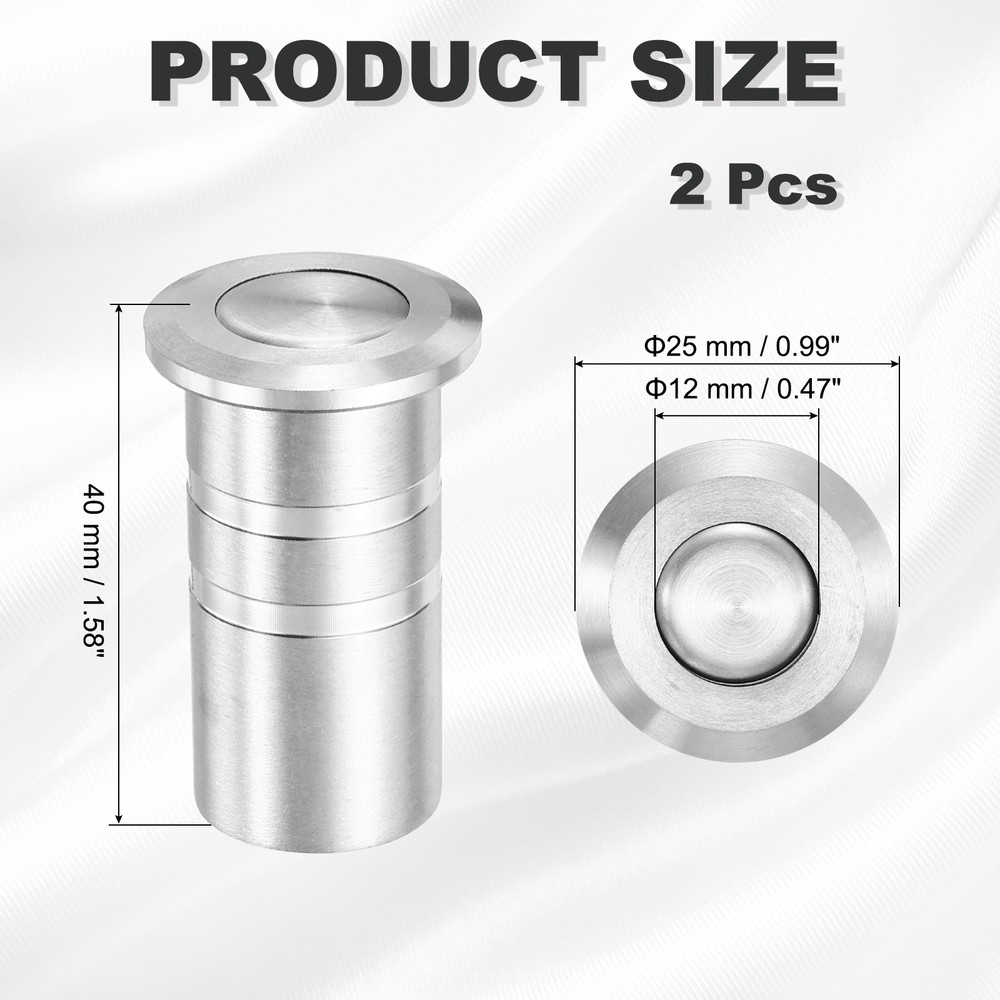 2PCS 0.47" Door Latch Dust Protector, Dust-Proof Sliding Lock Insert, Silver