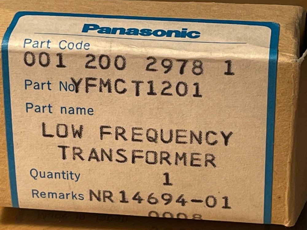 Low Frequency Transformer - Panasonic Part No. YFMCT1201.