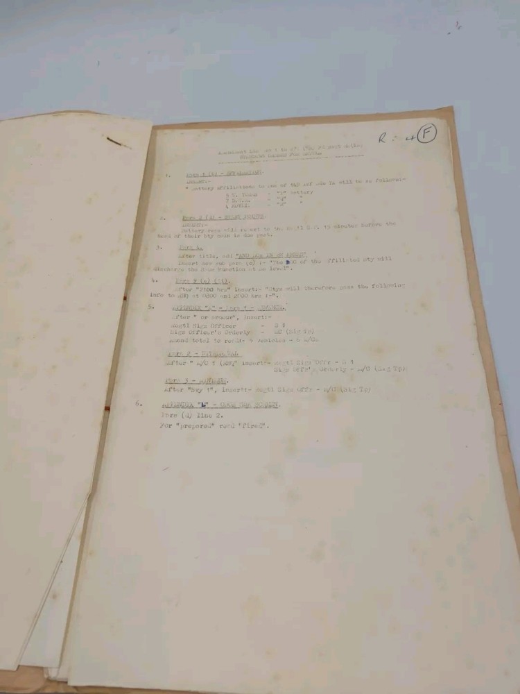Standing Orders For Battle R. 271 WR FD REGT RA TA