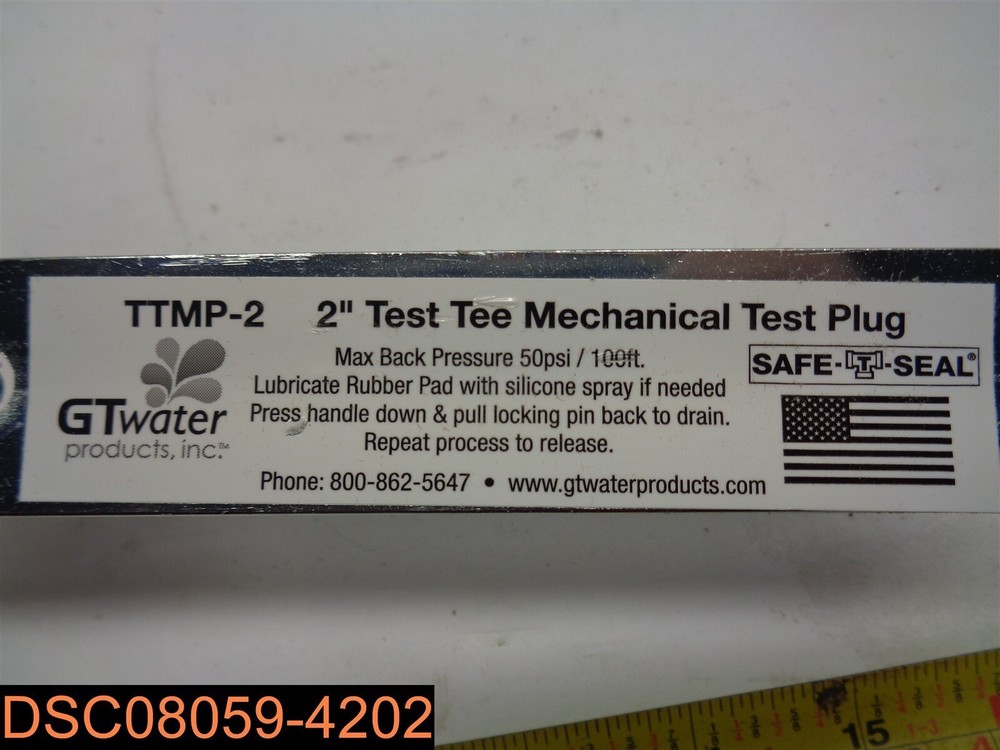 GTwater products Test Tee Mechanical Test Plug TTMP-2