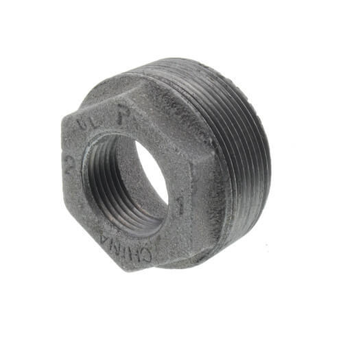 2" x 1/2" BLACK MALLEABLE IRON HEX BUSHING reducer reducing fitting pipe npt