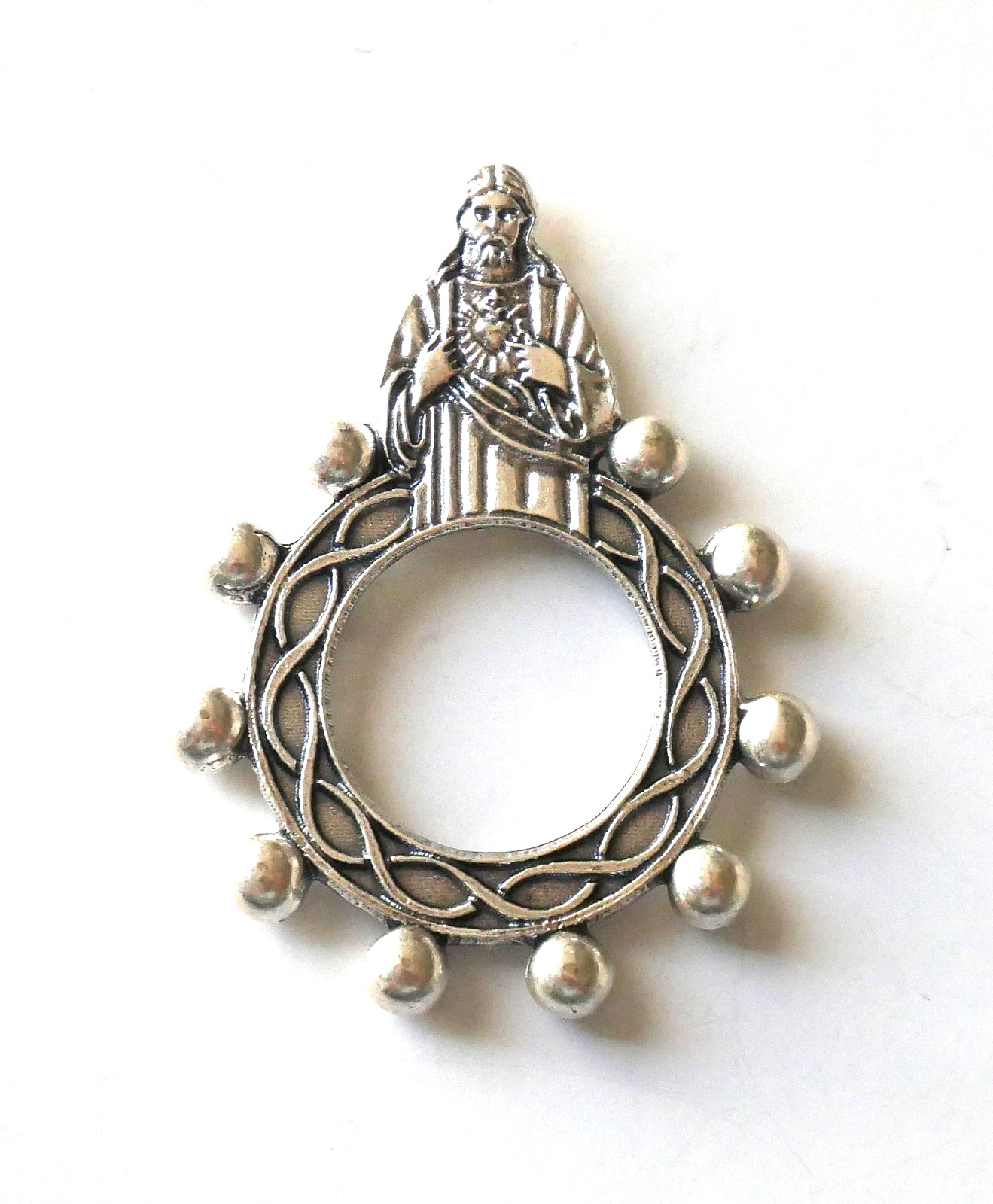 Sacred Heart of Jesus Silver Tone Finger ROSARY
