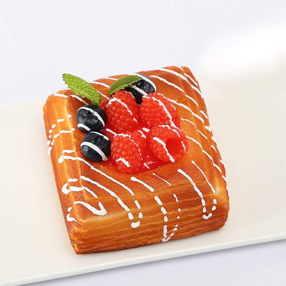Nice purchase 2pcs Artificial Food Bread Tart Pie Dessert Square Shape