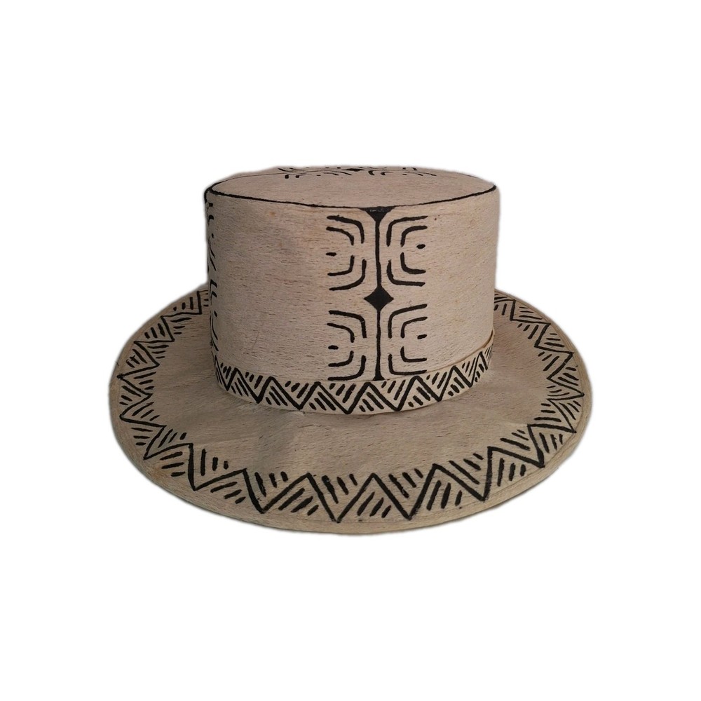 White Tapa Hat Polynesia Marquesas Island Tattoos And Sculptures