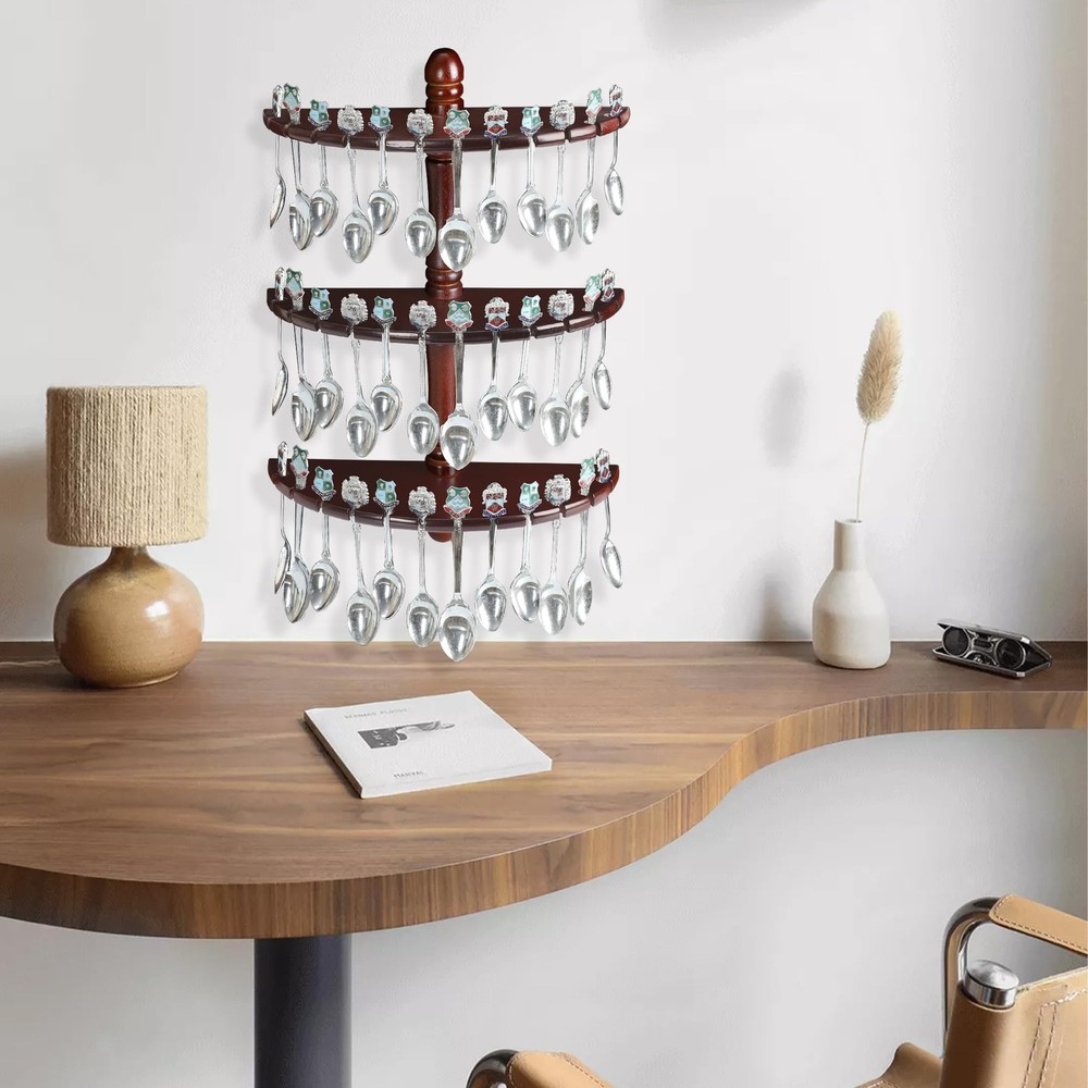 Wall Mounted Spoon Rack Shelf Display Case, Living Room Display