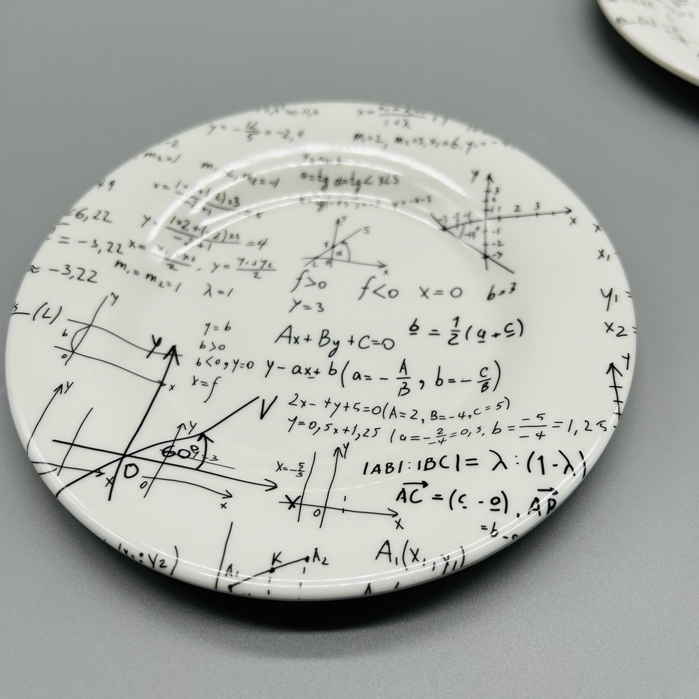 Set Of 4 Algebra Math Melamine Side Plates 6”