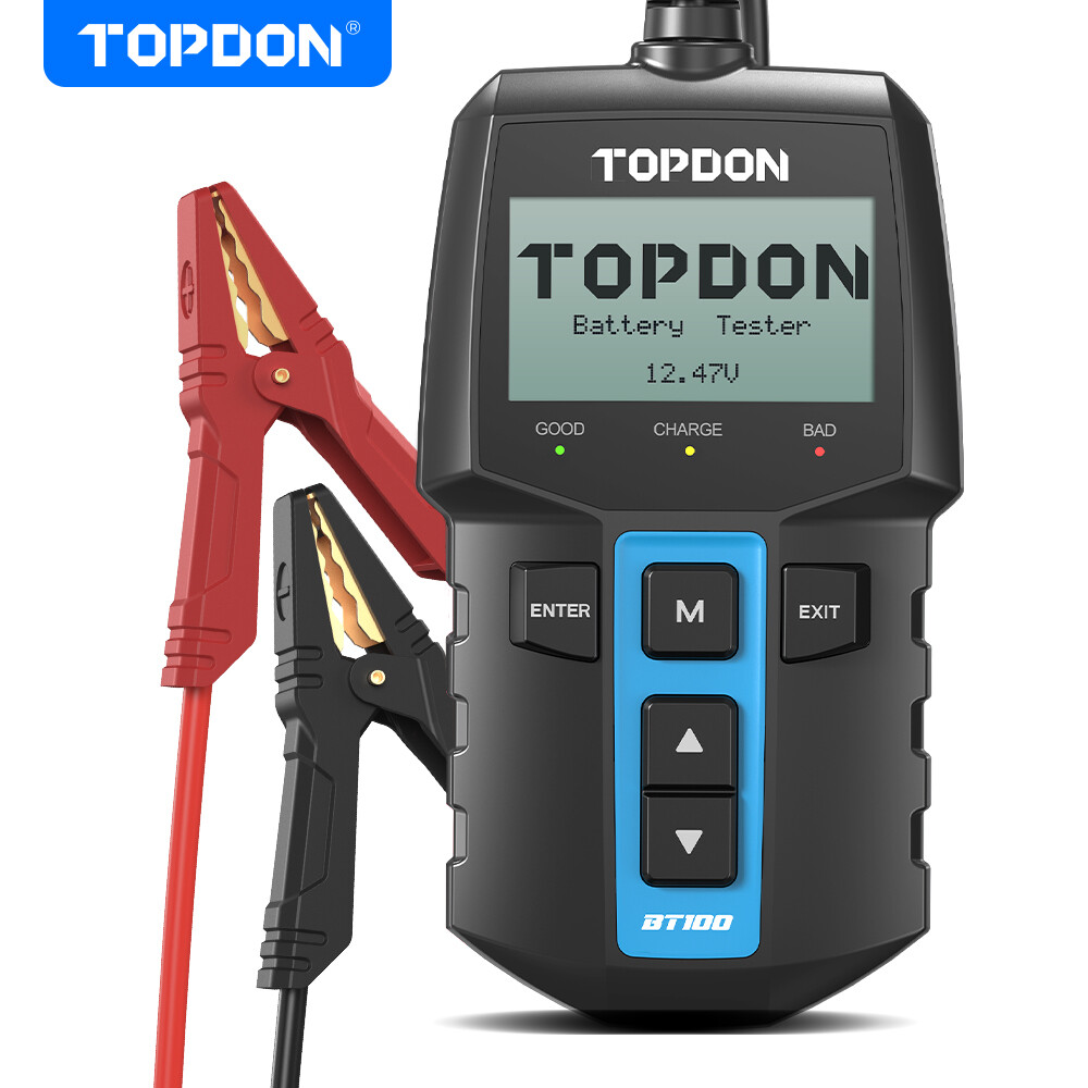 TOPDON BT100 Car Battery Tester 12V Load Tester Charging System Analyzer