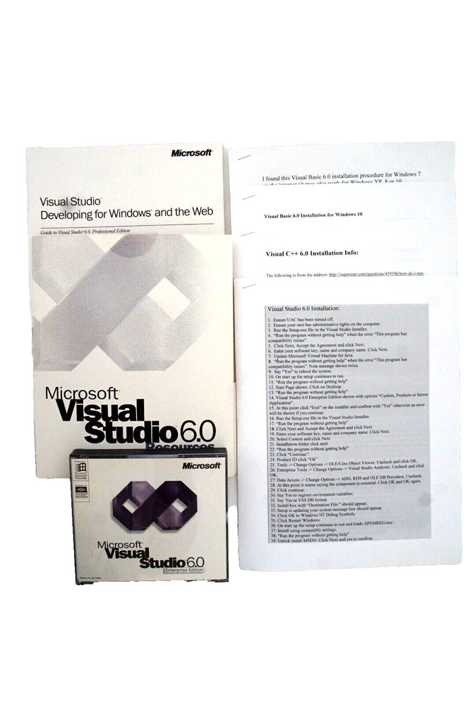 Microsoft Visual Studio Enterprise 6.0 6 Windows 95 ~ 11 Retail 3 CD's KEY #3