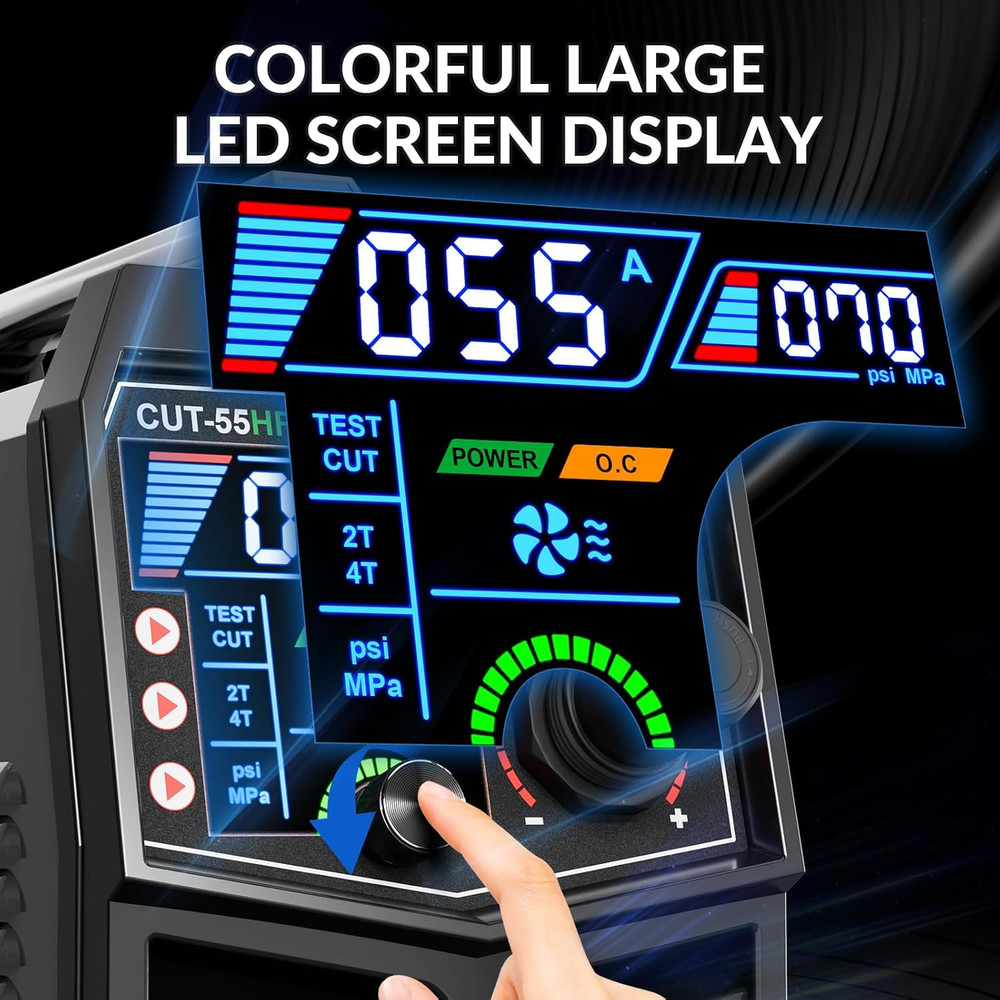Plasma Cutter 55Amp High Frequency Non-Touch Arc Digital Screen Display DC Inver