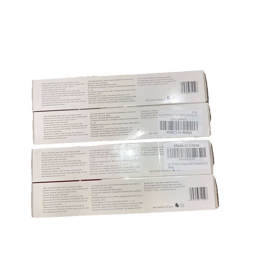 Lot of 4 New Nashuda Probiotic SP7 Toothpaste