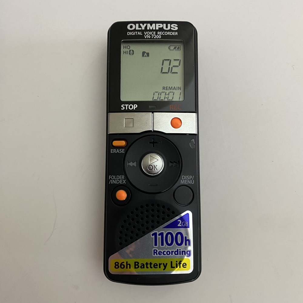 Olympus VN-7200 Handheld Digital Voice Recorder W/ Case - Tested