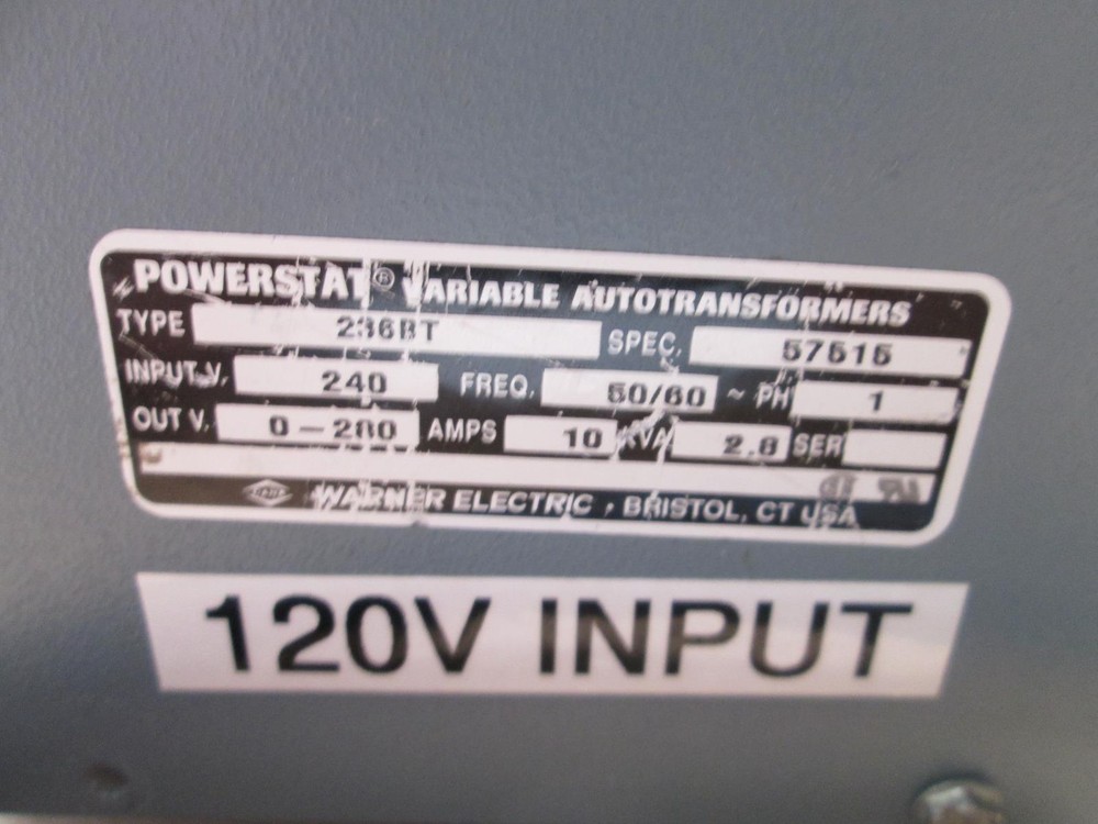 POWERSTAT 236BT VARIABLE AUTOTRANSFORMER