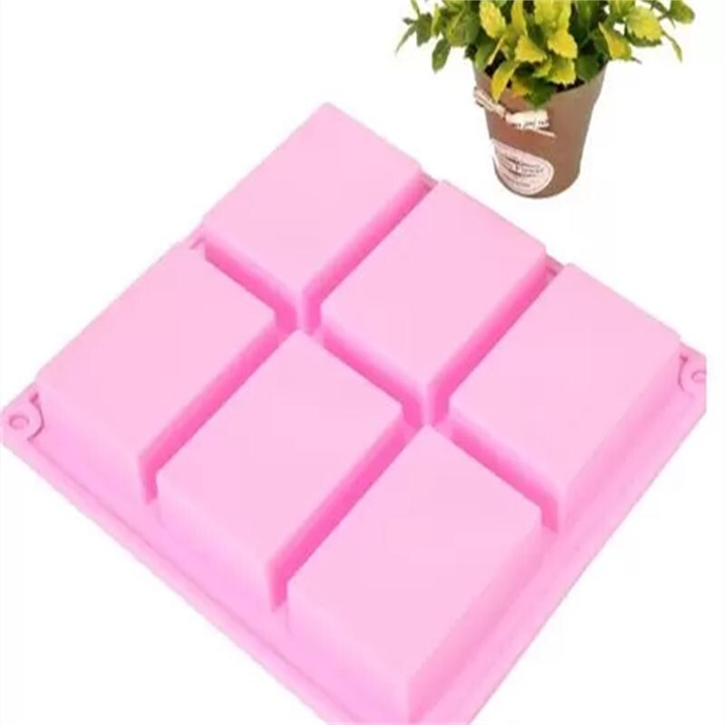 Pink Silicone Rectangular Mold, 6 Grid: Handmade Soap,Cakes, Baking, Chocolate