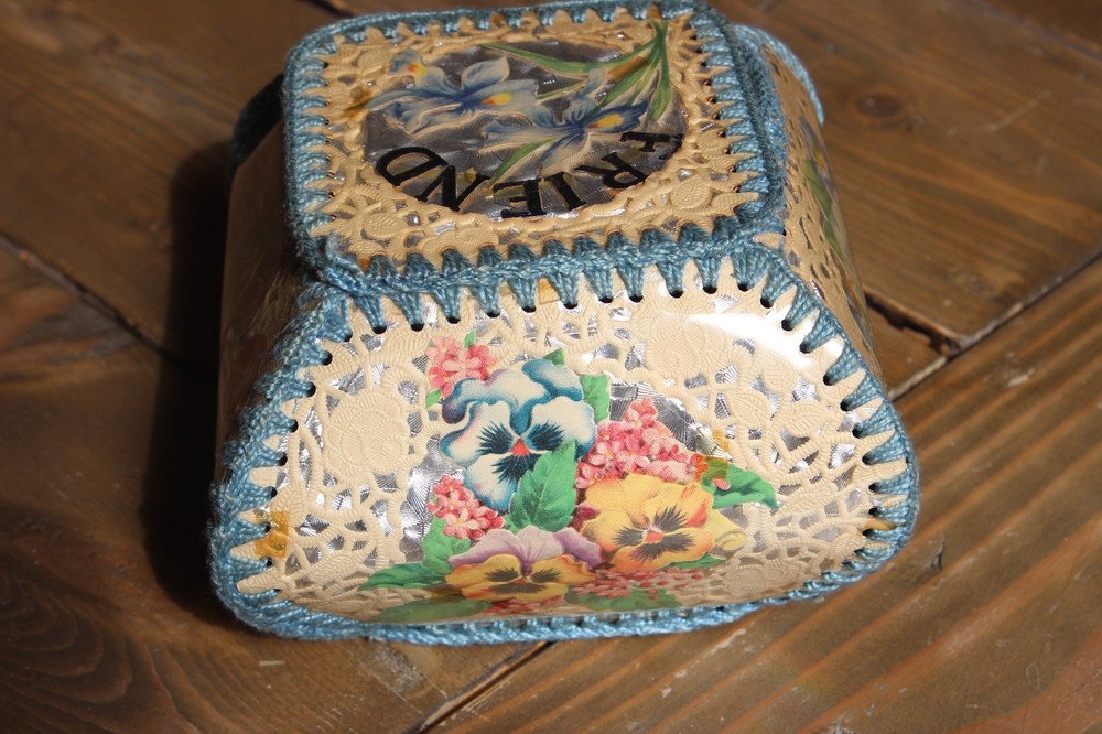Vintage Handmade Crochet Friend Keepsake Box