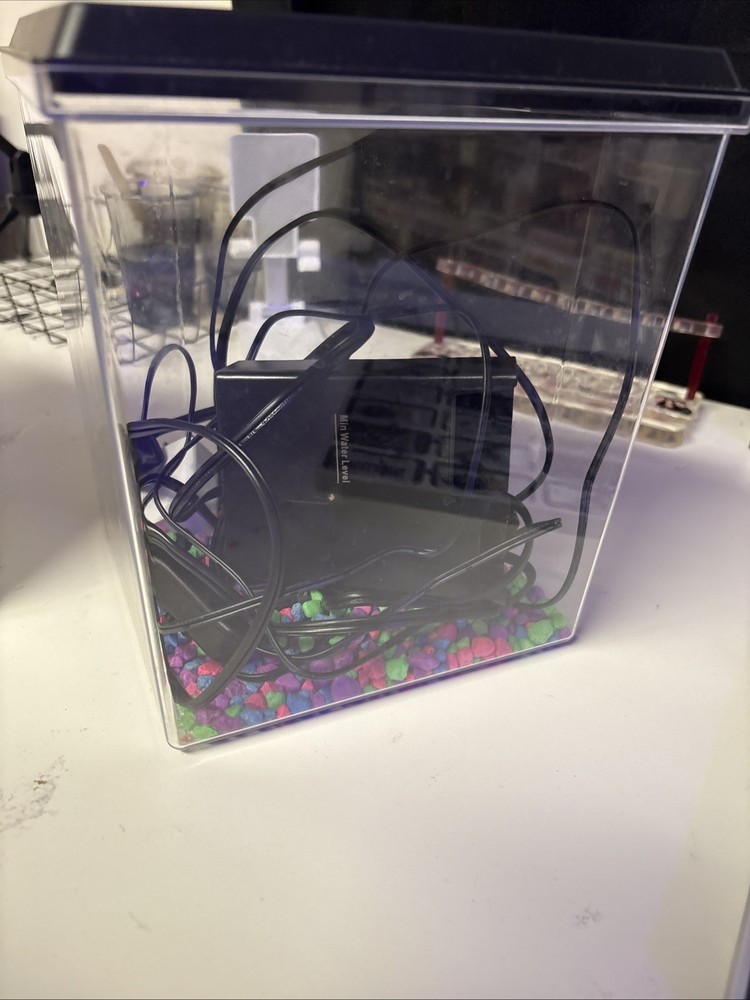 1 Gallon Corner View Aquarium Fish Tank LED Lighting with Filter Pump