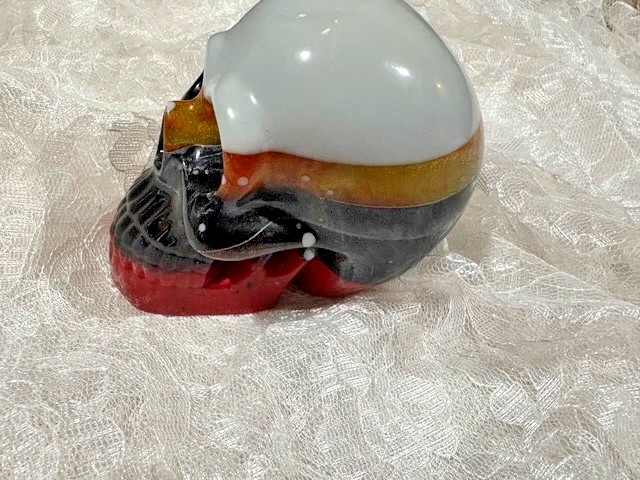 Multicolor Resin Skull – Layered Design, Handmade Decor