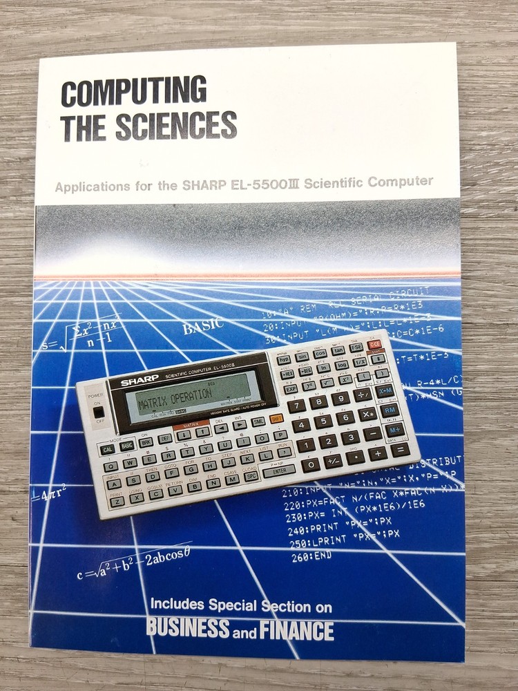 Sharp EL-5500III With Textbook Scientific Computer / Matrix Function ( Read ) !!