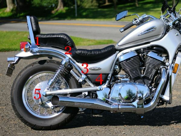 Suzuki Intruder 1400 Frame Plug Caps with Swingarm Cap