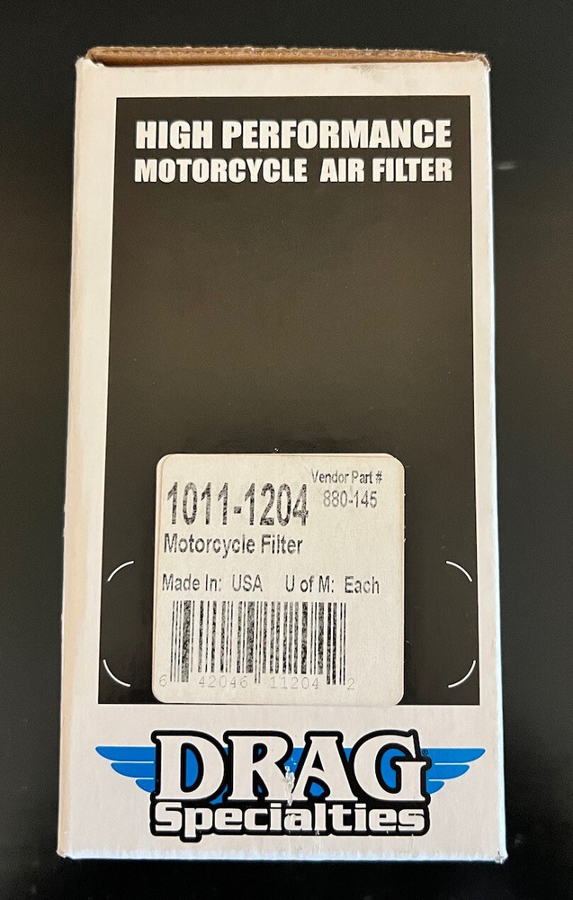 New! Drag Specialties 1011-1204 High Performance MC Air Filter