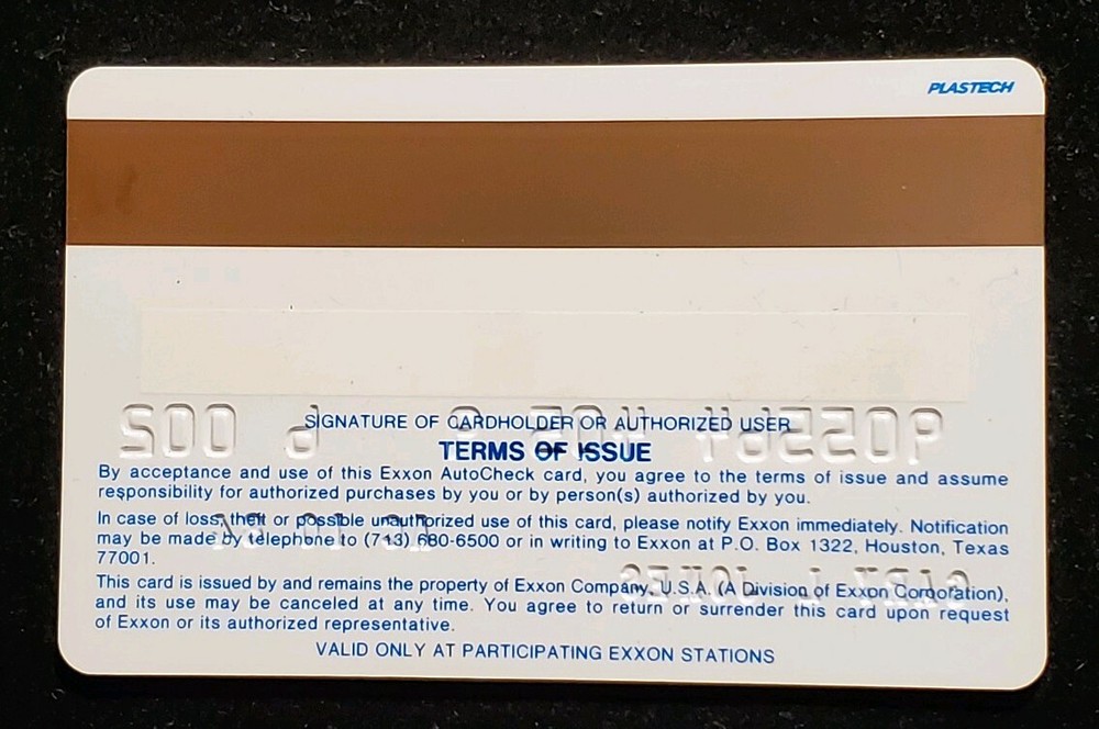 Exxon AutoCheck Credit Card exp 1984 cc512