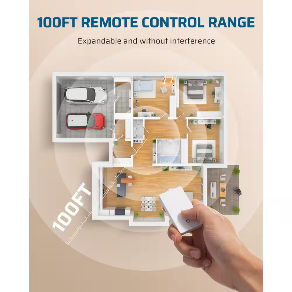 125-Volt 3 Way Wireless Remote Control Light Switch and Receiver Kit with Magnet