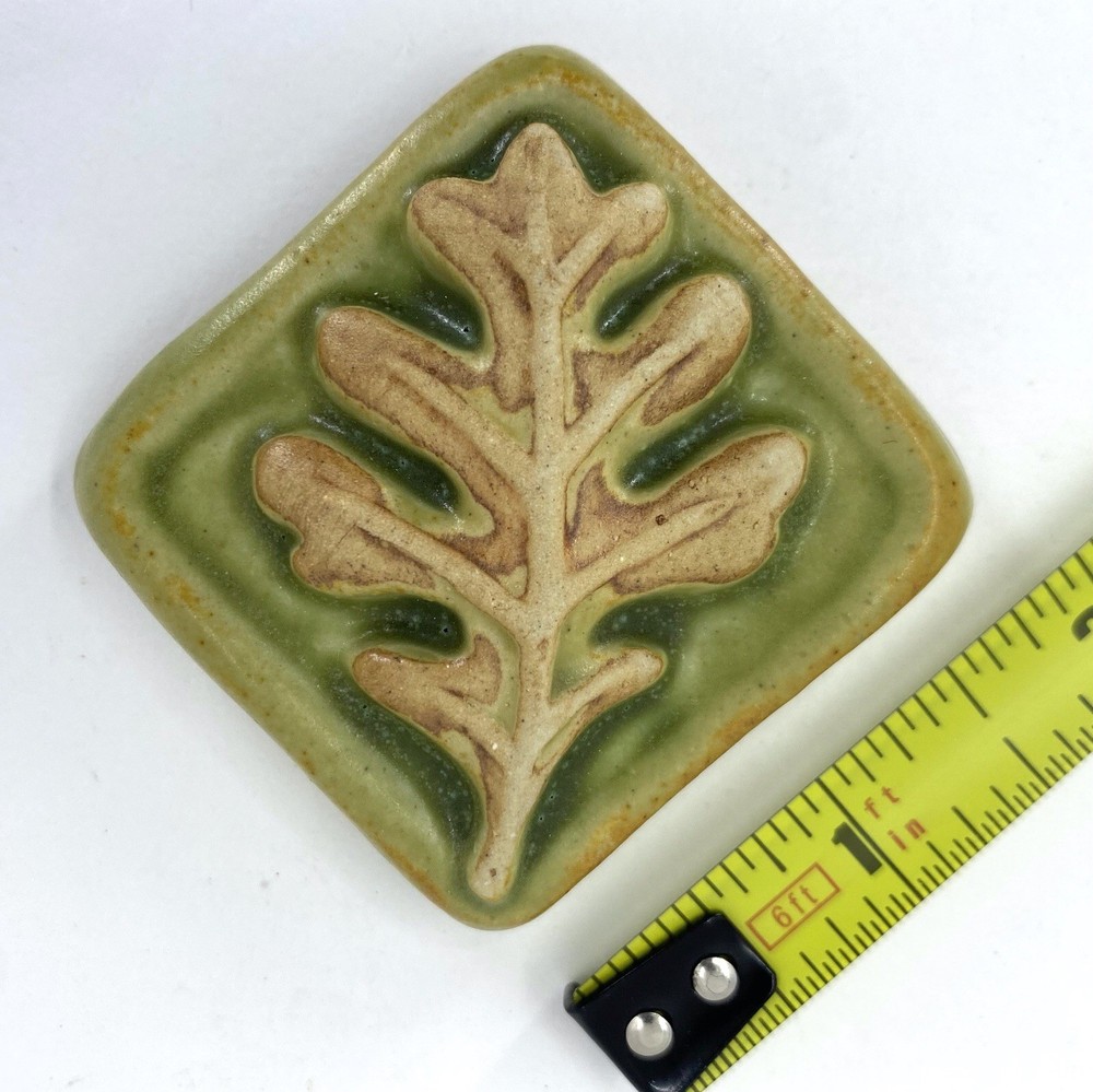 Oak Leaf 2x2" Ceramic Art Tile by Gretchen Kramp