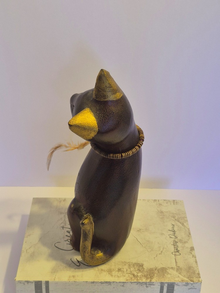 Ancient Egyptian Antique Goddess Bastet Cat Pharaoh Statue