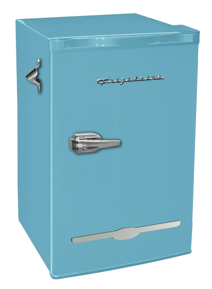 Mini Fridge Retro Compact Refrigerator with Side Bottle Opener 3.2 Cu Ft Blue
