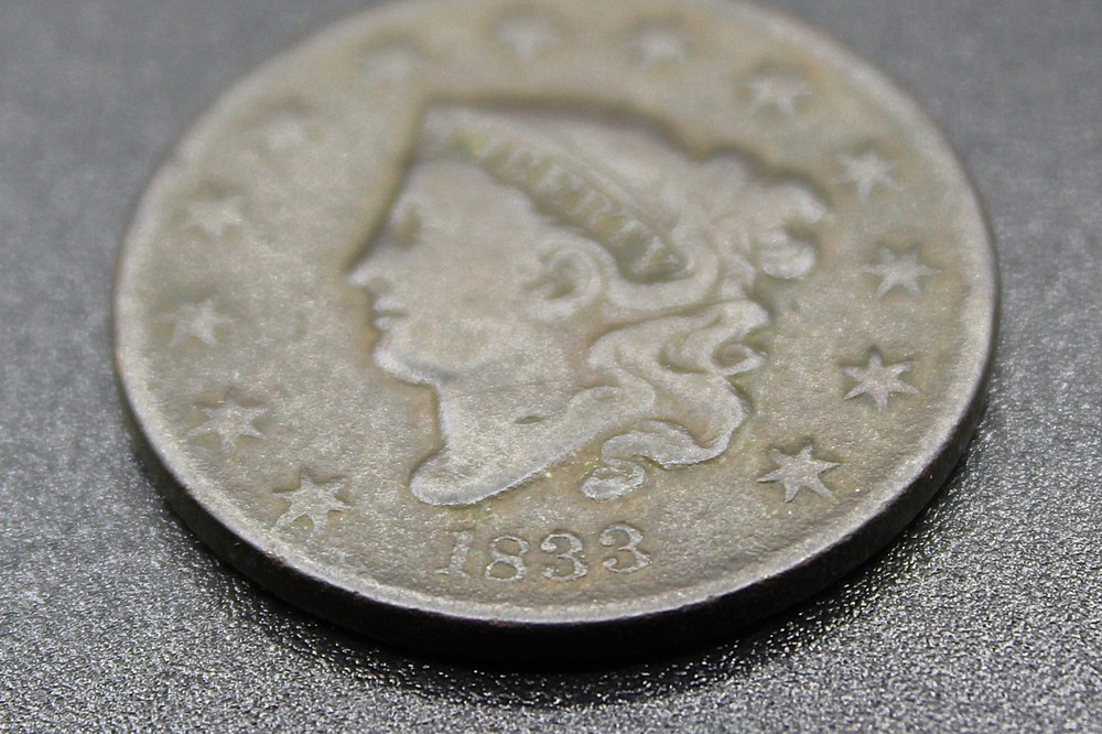 1833 Large Cent Nice Original Medium Brown VG