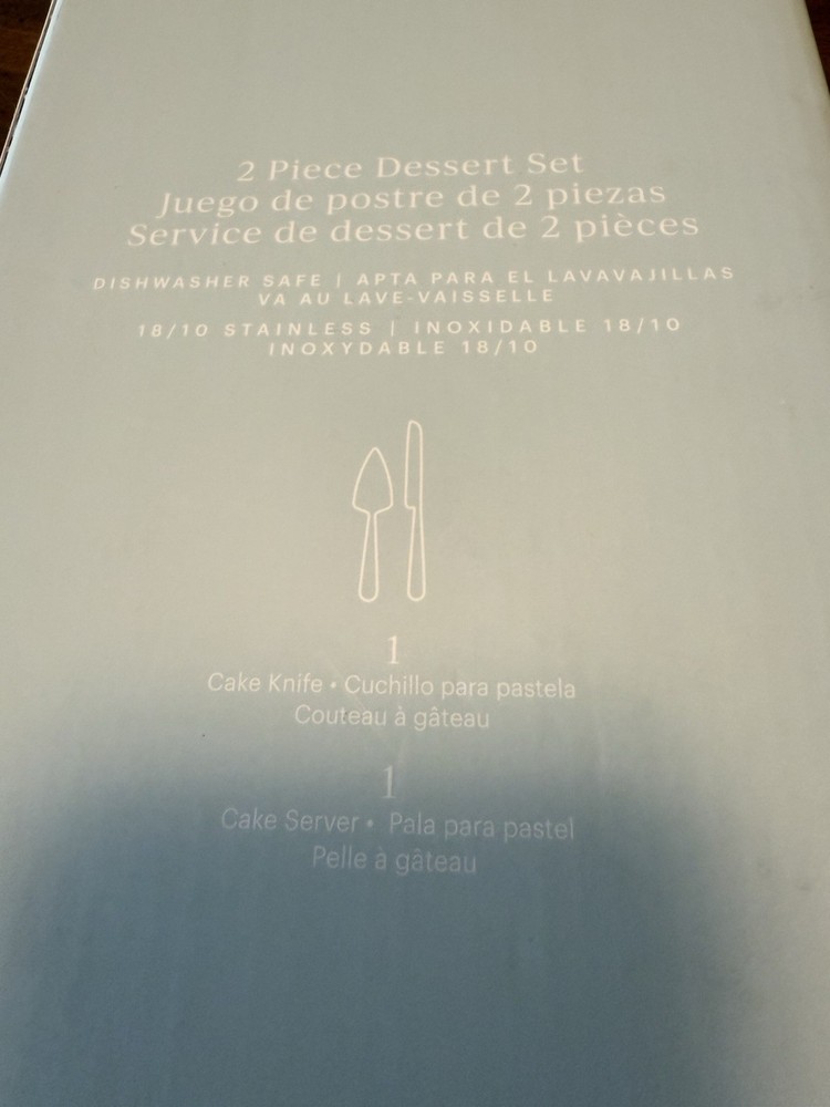 Lenox PORTOLA 2 Piece Dessert Set Cake Knife & Server Set