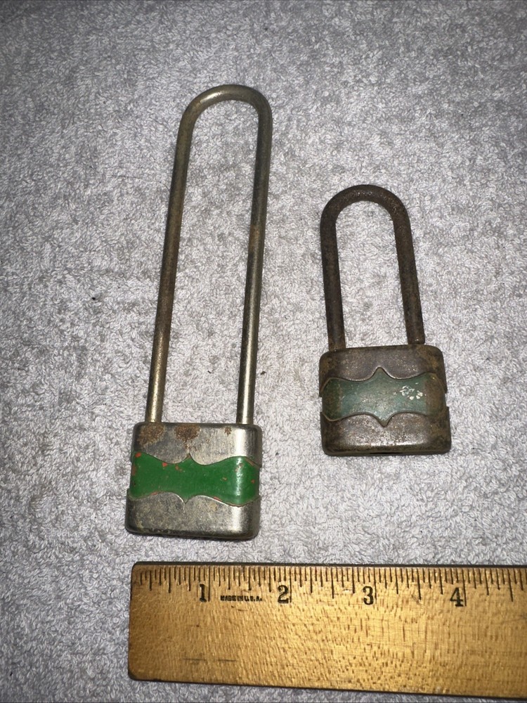 2 Locks No Keys!! Unique Shape Rusty Chippy Paint