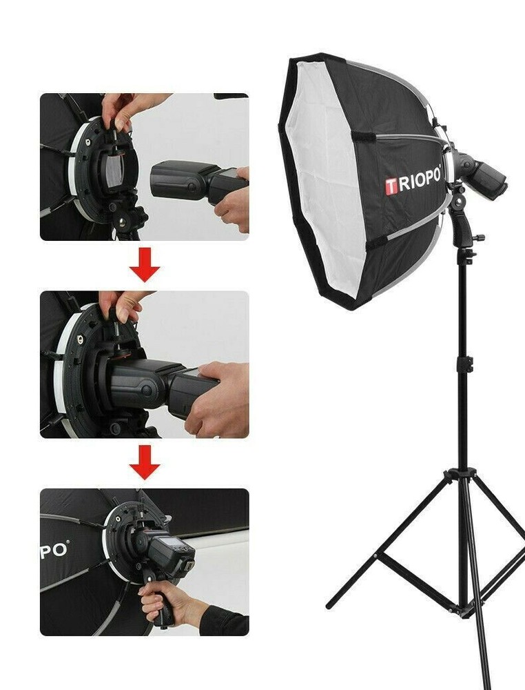TRIOPO 65cm Octagon Softbox Handheld Foldable Softbox for Speedlite Flash Light