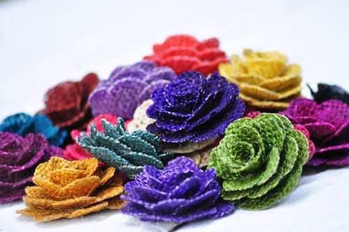 Burlap Flowers (By The Dozen)