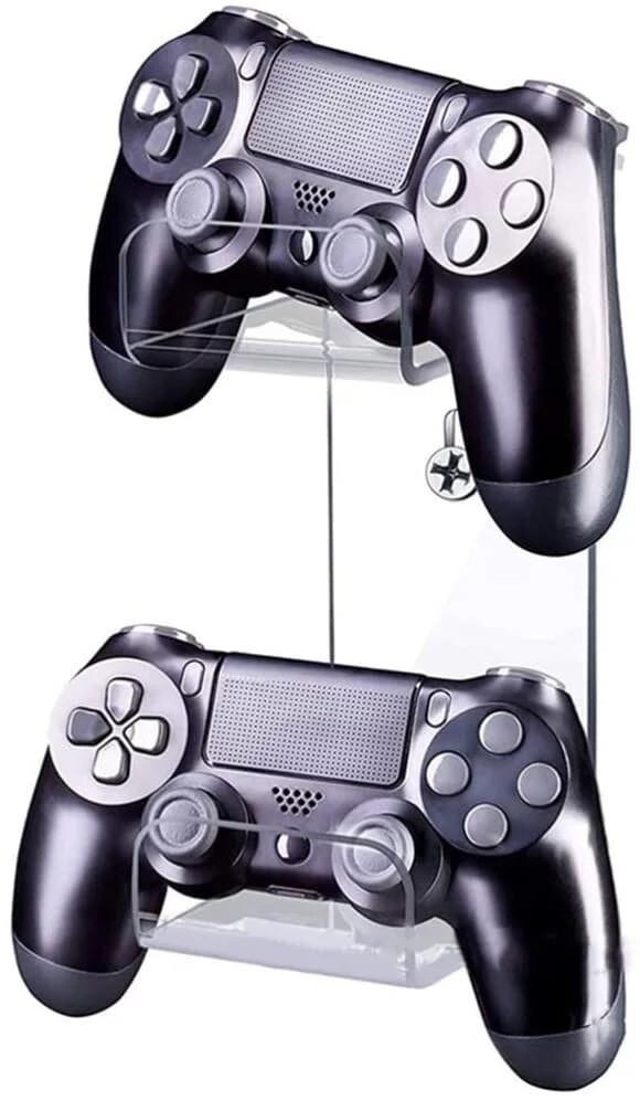 Universal Gaming Controller & Headphone Wall Rack | Clear Acrylic Hanger Stand